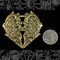 Antiqued Brass Floral Filigree Victorian Heart Pendant - AB-P02